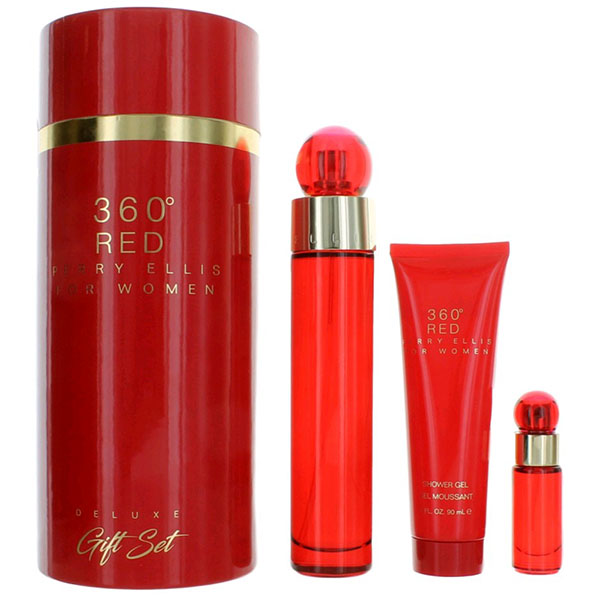 P Set Perry Ellis 360 Red W Edp 100Mlsp 3 Pcs