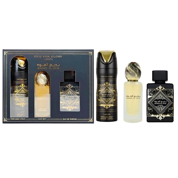 P Set Lattafa Badee Al Oud For Glory 3Pcs